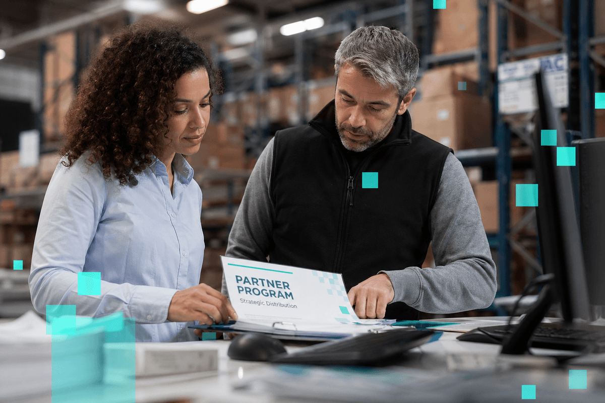 Distribution warehouse environment evoking the channel-distribution operating heritage.